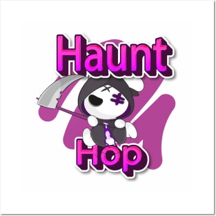 hunt hop zombie halloween funny rabitt hunting ghost Posters and Art